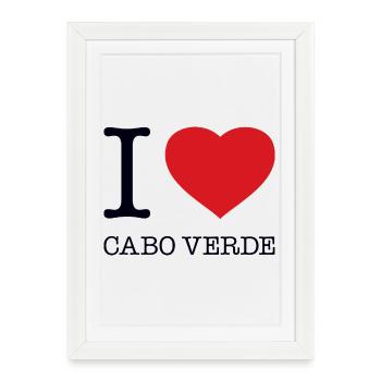 J’adore le Cap-Vert - Affiche encadrée (27 × 37 cm) - blanc - Devant