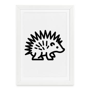 Porc-épic - Affiche encadrée (27 × 37 cm) - blanc - Devant