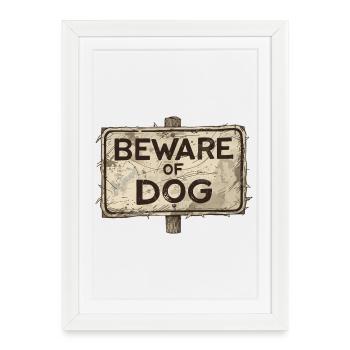 Mauvais chien - Affiche encadrée (27 × 37 cm) - blanc - Devant