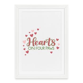 Amour sur Quatre Pattes - Affiche encadrée (27 × 37 cm) - blanc - Devant