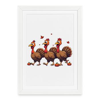 Bébé dinde de Thanksgiving - Affiche encadrée (27 × 37 cm) - blanc - Devant
