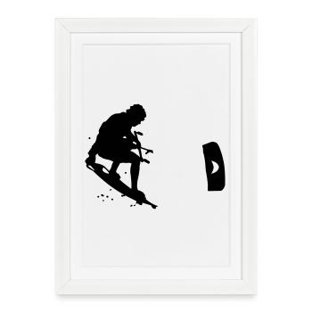 Kitesurf - Affiche encadrée (27 × 37 cm) - blanc - Devant