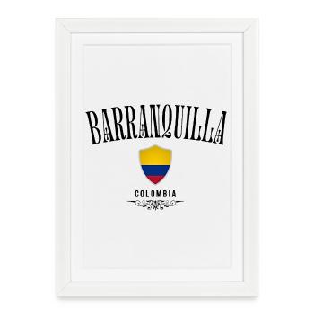 Souvenir Barranquilla, Barranquilla Colombia - Framed poster (27 × 37 cm) - white - Front