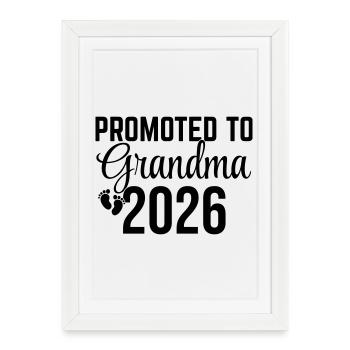 Promoted To Grandma 2026 - Framed poster (27 × 37 cm) - white - Front