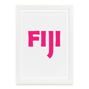 Fidji - Fidji - Îles - Pacifique - Mers du Sud - Affiche encadrée (27 × 37 cm) - blanc - Devant