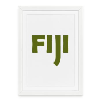 Fidji - Fidji - Îles - Pacifique - Mers du Sud - Affiche encadrée (27 × 37 cm) - blanc - Devant