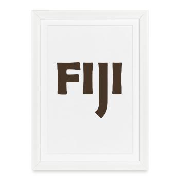 Fidji - Fidji - Îles - Pacifique - Mers du Sud - Affiche encadrée (27 × 37 cm) - blanc - Devant