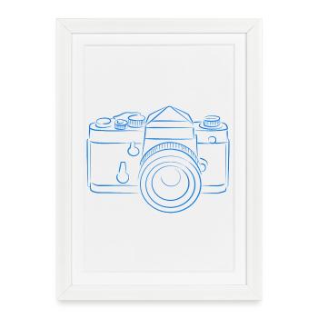Camera blue - Framed poster (27 × 37 cm) - white - Front