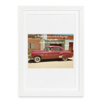 Leadership vintage Pink Car et Psaume - Affiche encadrée (27 × 37 cm) - blanc - Devant
