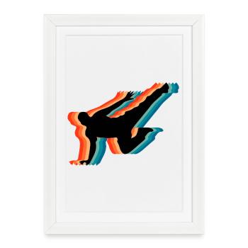 Parkour Heartbeat Pulse Freerunning rétro - Affiche encadrée (27 × 37 cm) - blanc - Devant