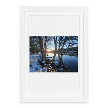 Winter River at Sunset - Framed poster (27 × 37 cm) - white - Front