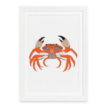 Empreinte de crabe - Affiche encadrée (27 × 37 cm) - blanc - Devant