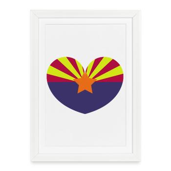 Drapeau du cœur de l’Arizona - Affiche encadrée (27 × 37 cm) - blanc - Devant
