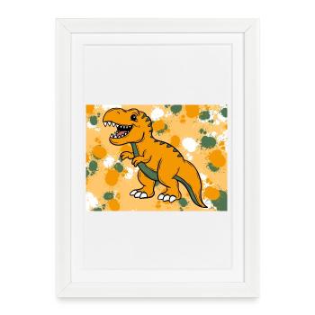 T-Rex Dino - Affiche encadrée (27 × 37 cm) - blanc - Devant