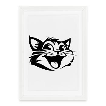 Laughing Cat | Funny Cats T-Shirt - Framed poster (27 × 37 cm) - white - Front