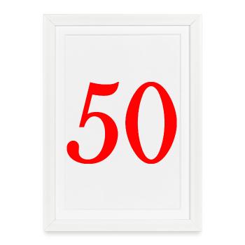 50. 50 YEARS. 50th ANNIVERSARY. 50 YEARS ANNIVERSARY. - Framed poster (27 × 37 cm) - white - Front