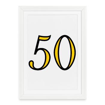 50. 50 YEARS. 50th ANNIVERSARY. 50 YEARS ANNIVERSARY. - Framed poster (27 × 37 cm) - white - Front