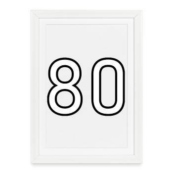 80. 80 YEARS. 80th ANNIVERSARY. 80 YEARS ANNIVERSARY. - Framed poster (27 × 37 cm) - white - Front