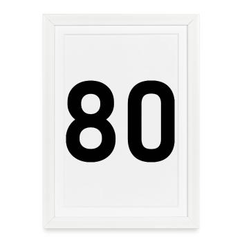 80. 80 YEARS. 80th ANNIVERSARY. 80 YEARS ANNIVERSARY. - Framed poster (27 × 37 cm) - white - Front