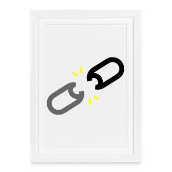 Broken Chain Freedom - Framed poster (27 × 37 cm) - white - Front