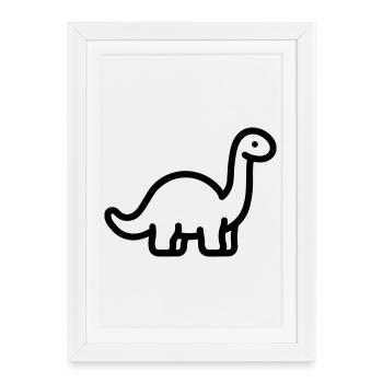 Brontosaure - Affiche encadrée (27 × 37 cm) - blanc - Devant