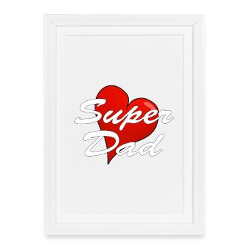 Super papa - Affiche encadrée (27 × 37 cm) - blanc - Devant