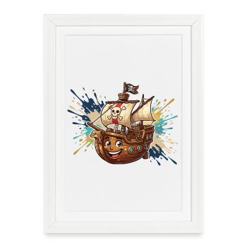 Laughing Pirate Ship Adventure - Framed poster (27 × 37 cm) - white - Front