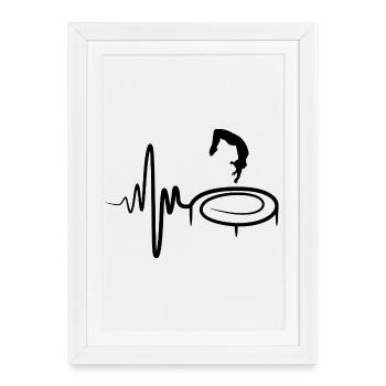 Trampolining child - Framed poster (27 × 37 cm) - white - Front