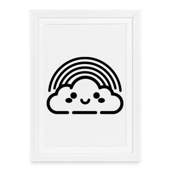arc en ciel - Affiche encadrée (27 × 37 cm) - blanc - Devant