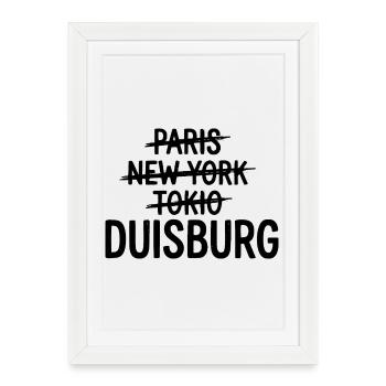 Duisburg, Ruhrpott, Région de la Ruhr Sac de la ville, Mug - Affiche encadrée (27 × 37 cm) - blanc - Devant