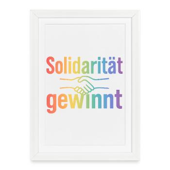 Don de solidarité pour les femmes et les hommes - Affiche encadrée (27 × 37 cm) - blanc - Devant