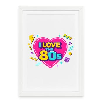 Disco Party 80s 80s - Framed poster (27 × 37 cm) - white - Front