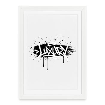 Design de Streetwear Graffiti de Luxe - Affiche encadrée (27 × 37 cm) - blanc - Devant