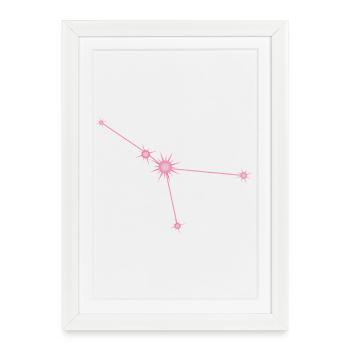 Cancer Star Constellation Zodiac Sign Pastel Pink - Framed poster (27 × 37 cm) - white - Front