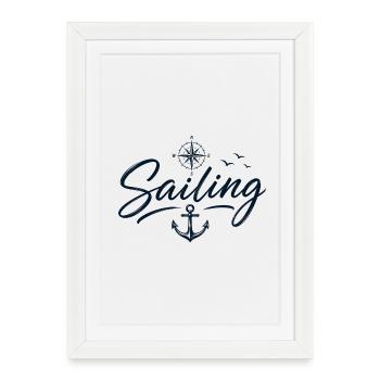 Sailing Love - Framed poster (27 × 37 cm) - white - Front