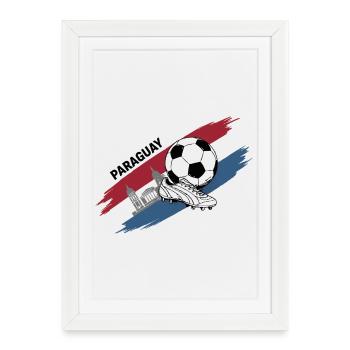 Paraguay Football Supporter Asuncion Soccer - Affiche encadrée (27 × 37 cm) - blanc - Devant
