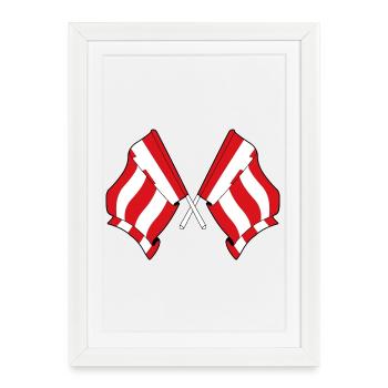 Drapeaux jumeaux d’Eindhoven - Affiche encadrée (27 × 37 cm) - blanc - Devant