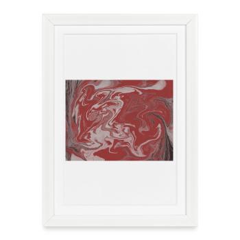 Marble Swirl Red-Grey - Framed poster (27 × 37 cm) - white - Front