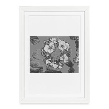 Détail fleur monochrome - Affiche encadrée (27 × 37 cm) - blanc - Devant