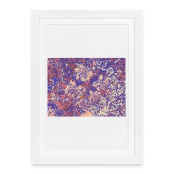 Fleurs psychédéliques imprimées néon - Affiche encadrée (27 × 37 cm) - blanc - Devant