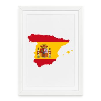 ESPAGNE ESPAGNE EUROPE FAN DE SPORT ESPAGNOL - Affiche encadrée (27 × 37 cm) - blanc - Devant