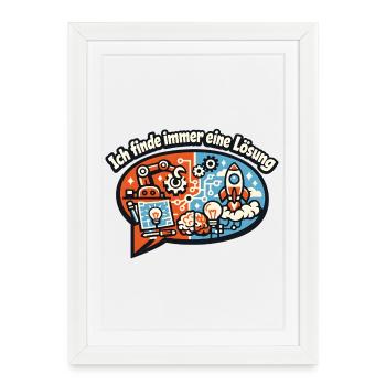 Lösungsfinder Technik-Motiv - Gerahmtes Poster (27 × 37 cm) - Weiß - Vorne