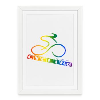 Lettrage arc-en-ciel cyclable - Affiche encadrée (27 × 37 cm) - blanc - Devant