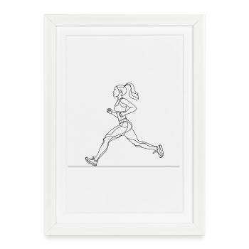 Tracé de la ligne de coureur - Affiche encadrée (27 × 37 cm) - blanc - Devant