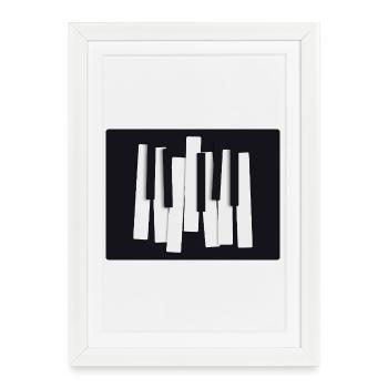 Touches abstraites de piano – Design moderne - Affiche encadrée (27 × 37 cm) - blanc - Devant