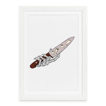 Ghost blades with hand - Framed poster (27 × 37 cm) - white - Front