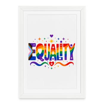 Equality Rainbow Diversity Shirt Sticker Throw Pillow - Framed poster (27 × 37 cm) - white - Front
