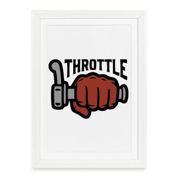 Lettrage de la poignée de la manette des gaz - Affiche encadrée (27 × 37 cm) - blanc - Devant