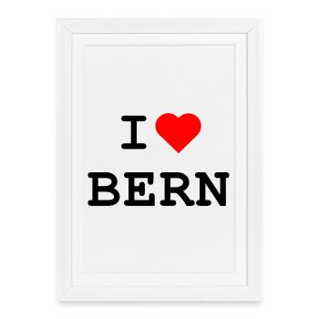 J’aime Berne - Ich liebe Bern - Affiche encadrée (27 × 37 cm) - blanc - Devant