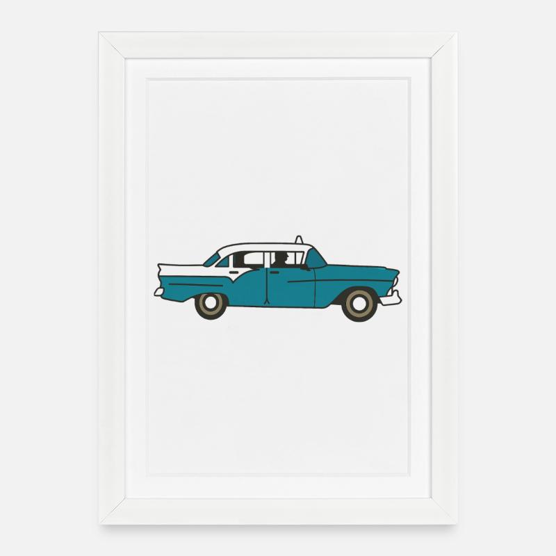 Vintage Cuban Car - Framed poster (27 × 37 cm) - white